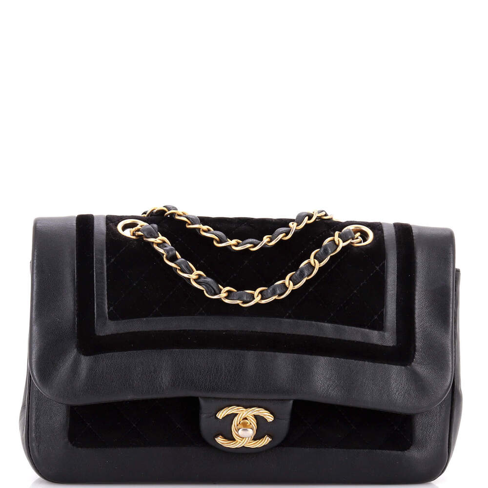 Chanel Medium Paris-Cosmopolite Textured CC Flap Bag Lambskin and Quilted Velvet